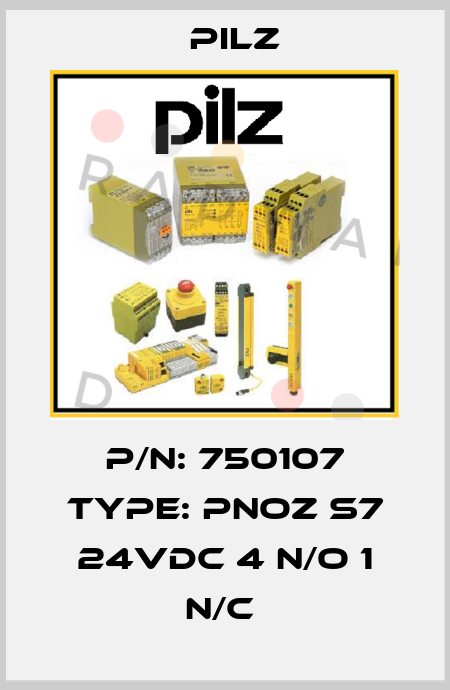 P/N: 750107 Type: PNOZ s7 24VDC 4 n/o 1 n/c  Pilz