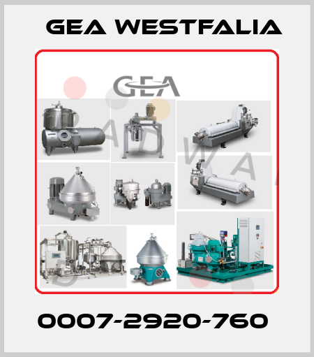 0007-2920-760  Gea Westfalia
