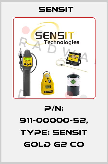 P/N: 911-00000-52, Type: Sensit Gold G2 CO Sensit