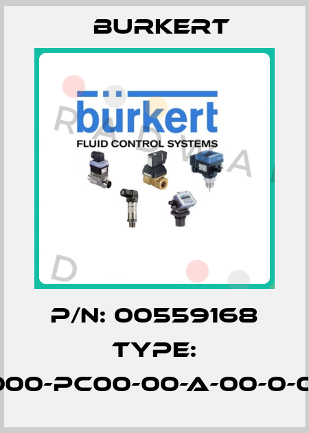 P/N: 00559168 Type: 8222-0000-PC00-00-A-00-0-000/00-Y Burkert