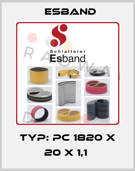 Typ: PC 1820 X 20 X 1,1  Esband