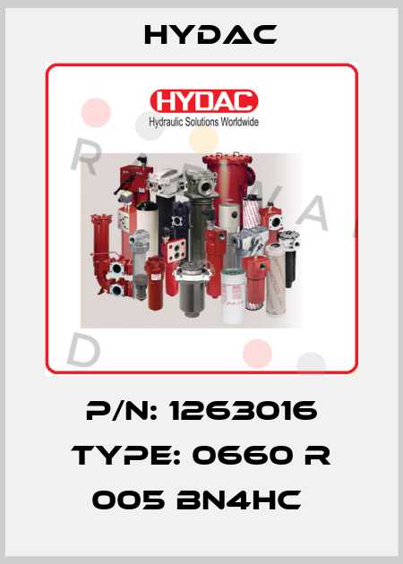 P/N: 1263016 Type: 0660 R 005 BN4HC  Hydac