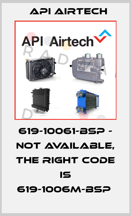 619-10061-BSP - not available, the right code is 619-1006M-BSP  API Airtech