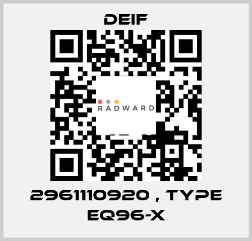 2961110920 , type EQ96-X Deif