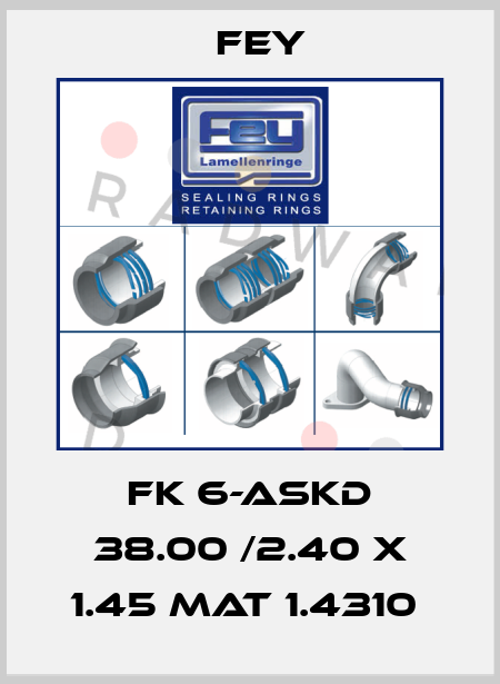  FK 6-ASKD 38.00 /2.40 x 1.45 Mat 1.4310  Fey