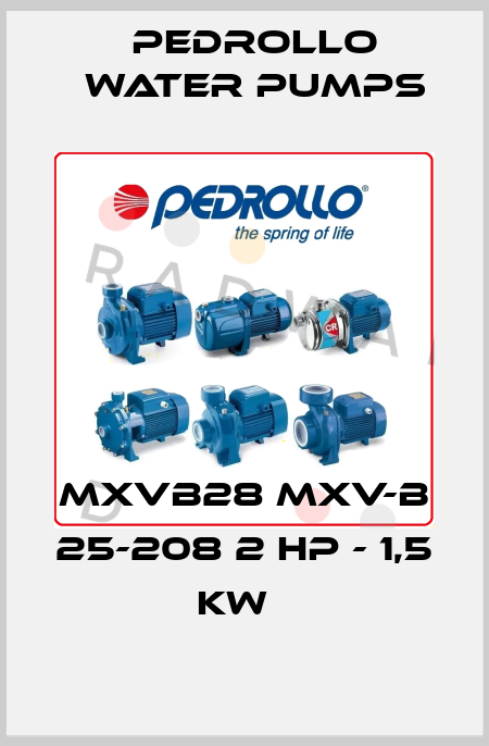 MXVB28 MXV-B 25-208 2 HP - 1,5 kW   Pedrollo Water Pumps
