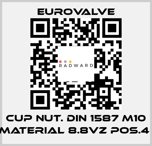 CUP NUT. DIN 1587 M10 MATERIAL 8.8VZ POS.4  Eurovalve