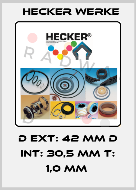 D EXT: 42 MM D INT: 30,5 MM T: 1,0 MM  Hecker Werke