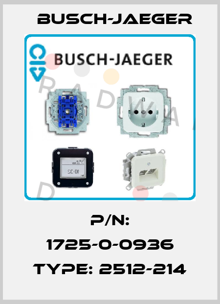 P/N: 1725-0-0936 Type: 2512-214 Busch-Jaeger