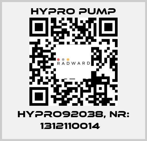 HYPRO92038, Nr: 1312110014   Hypro Pump