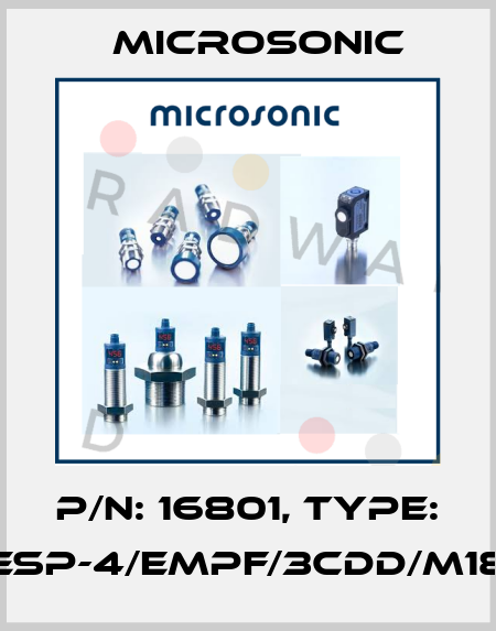 p/n: 16801, Type: esp-4/Empf/3CDD/M18 Microsonic