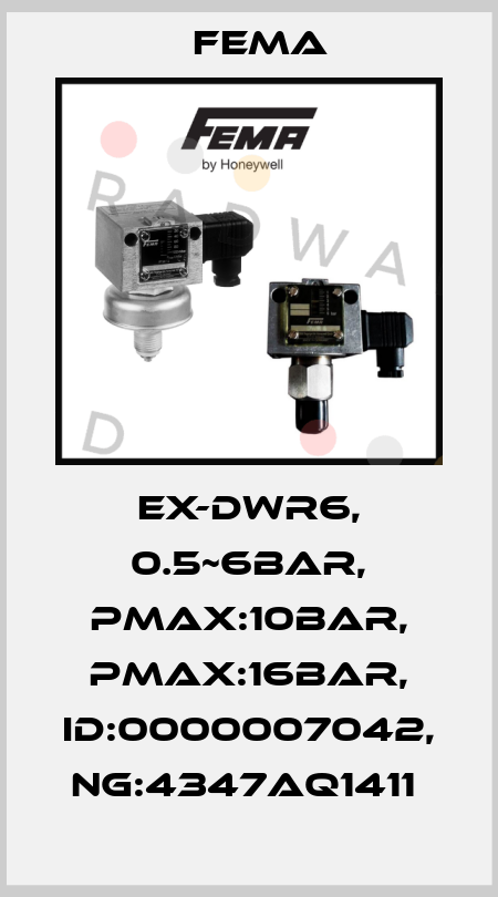 EX-DWR6, 0.5~6BAR, PMAX:10BAR, PMAX:16BAR, ID:0000007042, NG:4347AQ1411  FEMA