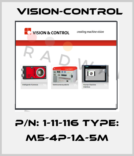 P/N: 1-11-116 Type: M5-4p-1A-5m Vision-Control