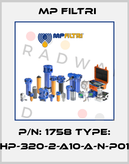 P/N: 1758 Type: HP-320-2-A10-A-N-P01 MP Filtri