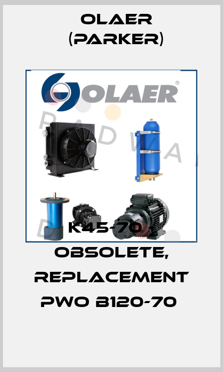 K45-70 - OBSOLETE, REPLACEMENT PWO B120-70  Olaer (Parker)
