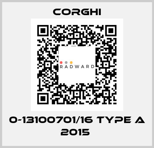 0-13100701/16 Type A 2015  Corghi