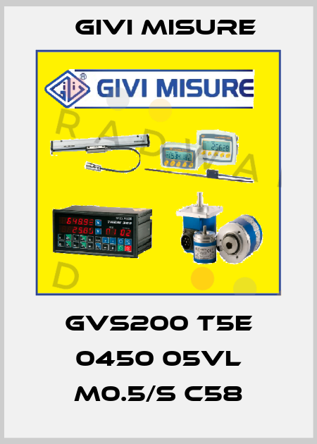 GVS200 T5E 0450 05VL M0.5/S C58 Givi Misure