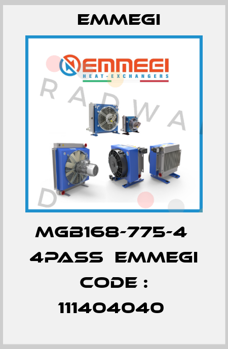 MGB168-775-4  4PASS  EMMEGI CODE : 111404040  Emmegi