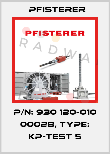 P/N: 930 120-010 00028, Type: KP-Test 5 Pfisterer