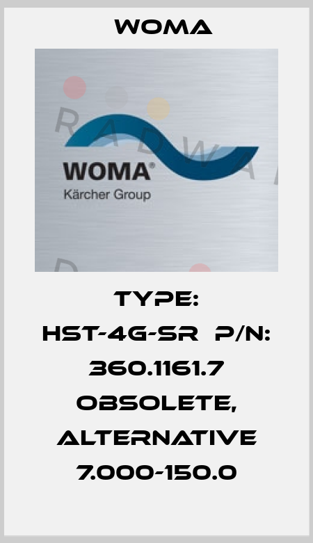 Type: HST-4G-SR  P/N: 360.1161.7 obsolete, alternative 7.000-150.0 Woma
