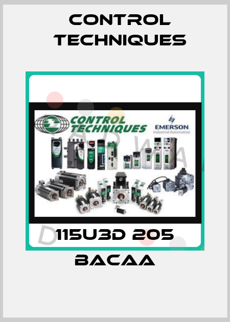 115U3D 205 BACAA Control Techniques