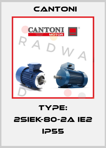 TYPE: 2SIEK-80-2A IE2 IP55 Cantoni