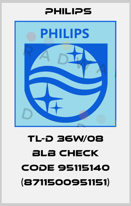 TL-D 36W/08 BLB check code 95115140 (8711500951151) Philips