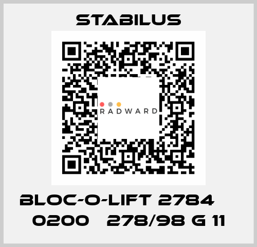 BLOC-O-LIFT 2784ΗΒ 0200Ν 278/98 G 11 Stabilus