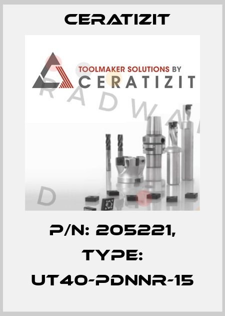 P/N: 205221, Type: UT40-PDNNR-15 Ceratizit
