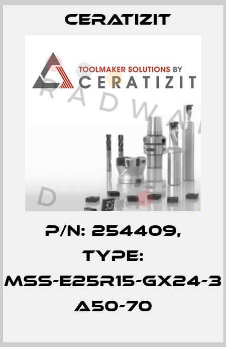 P/N: 254409, Type: MSS-E25R15-GX24-3 A50-70 Ceratizit