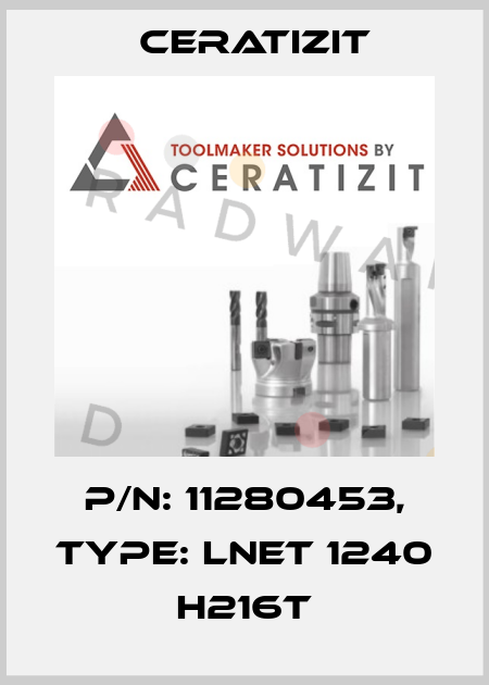 P/N: 11280453, Type: LNET 1240 H216T Ceratizit