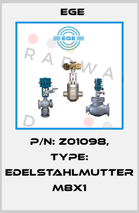 p/n: Z01098, Type: Edelstahlmutter M8x1 Ege