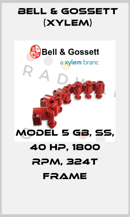 Model 5 GB, SS, 40 HP, 1800 RPM, 324T Frame Bell & Gossett (Xylem)