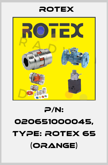 P/N: 020651000045, Type: ROTEX 65 (orange) Rotex