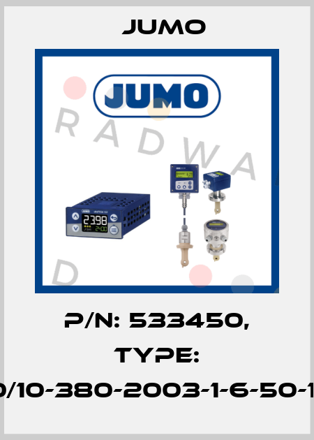 P/N: 533450, Type: 902030/10-380-2003-1-6-50-104/000 Jumo