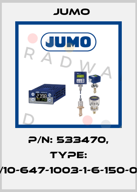 P/N: 533470, Type: 902130/10-647-1003-1-6-150-000/000 Jumo