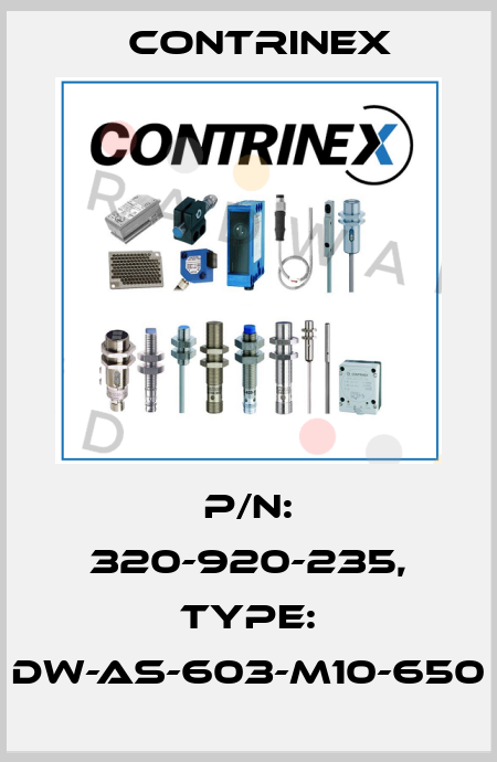 p/n: 320-920-235, Type: DW-AS-603-M10-650 Contrinex