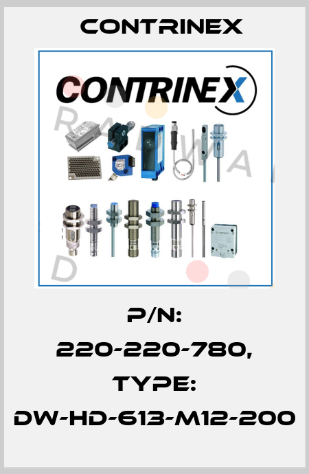 p/n: 220-220-780, Type: DW-HD-613-M12-200 Contrinex
