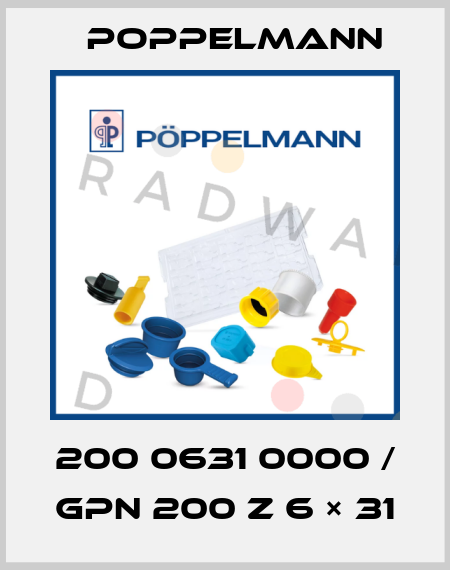 200 0631 0000 / GPN 200 Z 6 × 31 Poppelmann