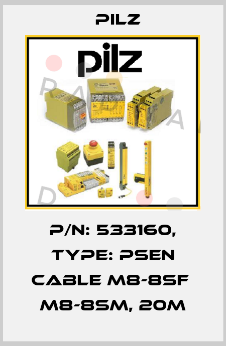 p/n: 533160, Type: PSEN cable M8-8sf  M8-8sm, 20m Pilz