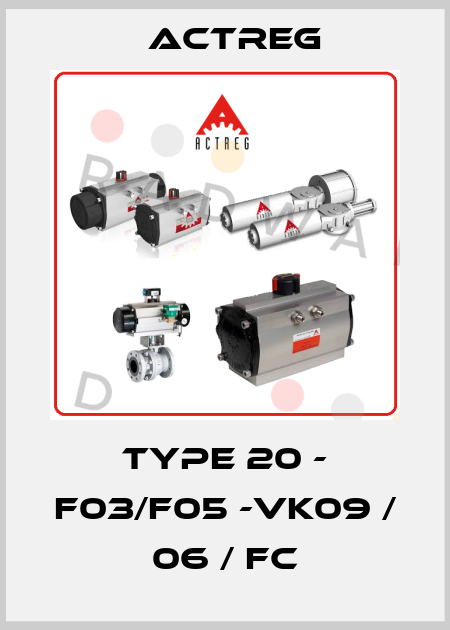Type 20 - F03/F05 -VK09 / 06 / FC Actreg