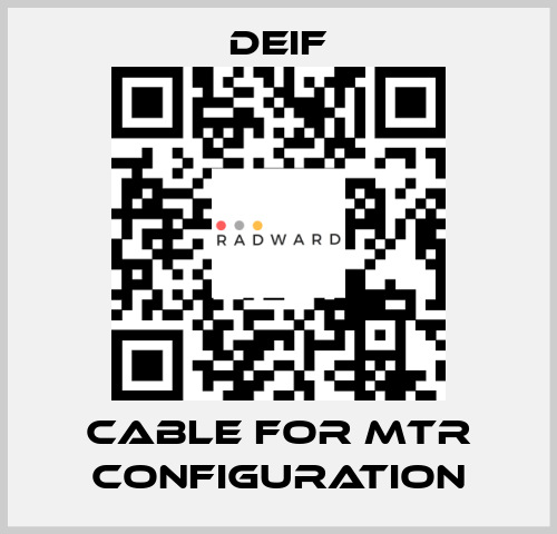 Cable for MTR configuration Deif