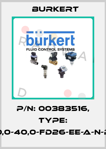 P/N: 00383516, Type: 8750-40,0-40,0-FD26-EE-A-N-P-AG-Y-0 Burkert