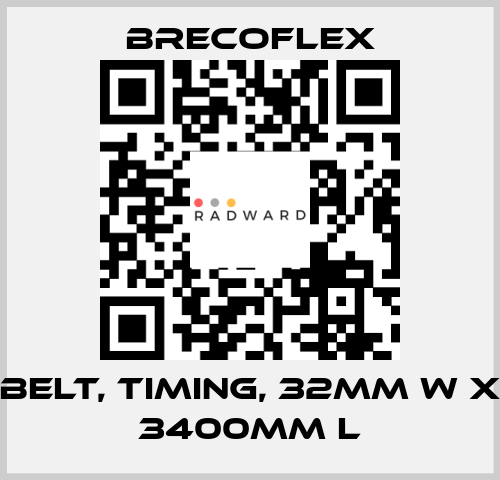 BELT, TIMING, 32MM W X 3400MM L Brecoflex
