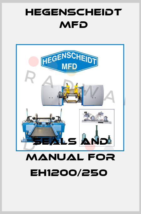SEALS AND MANUAL FOR EH1200/250  Hegenscheidt MFD