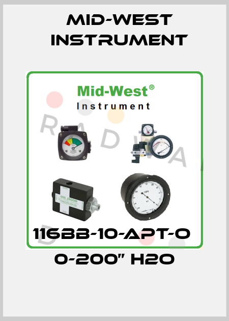 116BB-10-APT-O  0-200” H2O Mid-West Instrument