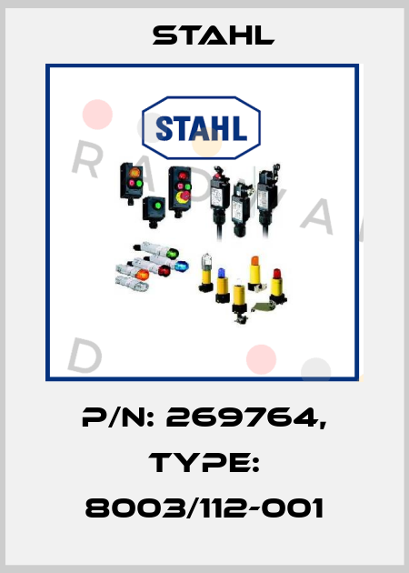 p/n: 269764, Type: 8003/112-001 Stahl
