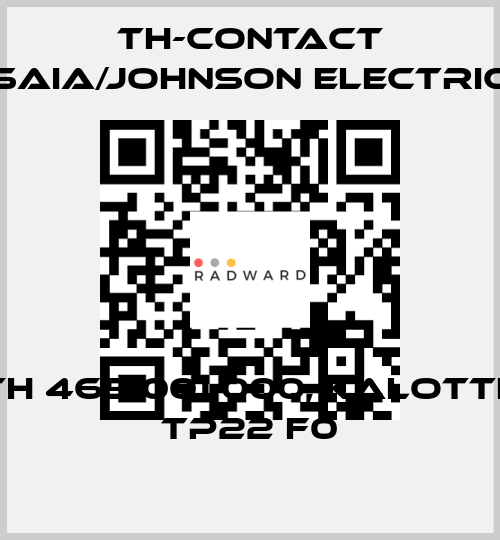 TH 465 001 000, Kalotte TP22 F0 TH-Contact (Saia/Johnson Electric)