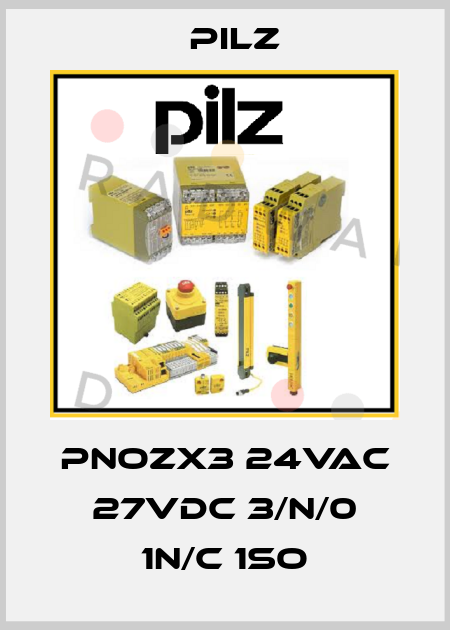 PNOZX3 24VAC 27VDC 3/N/0 1N/C 1SO Pilz
