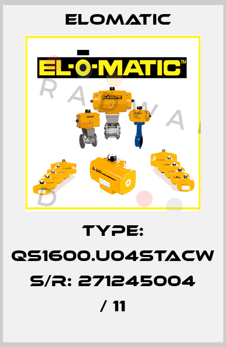 Type: QS1600.U04STACW S/R: 271245004 / 11 Elomatic
